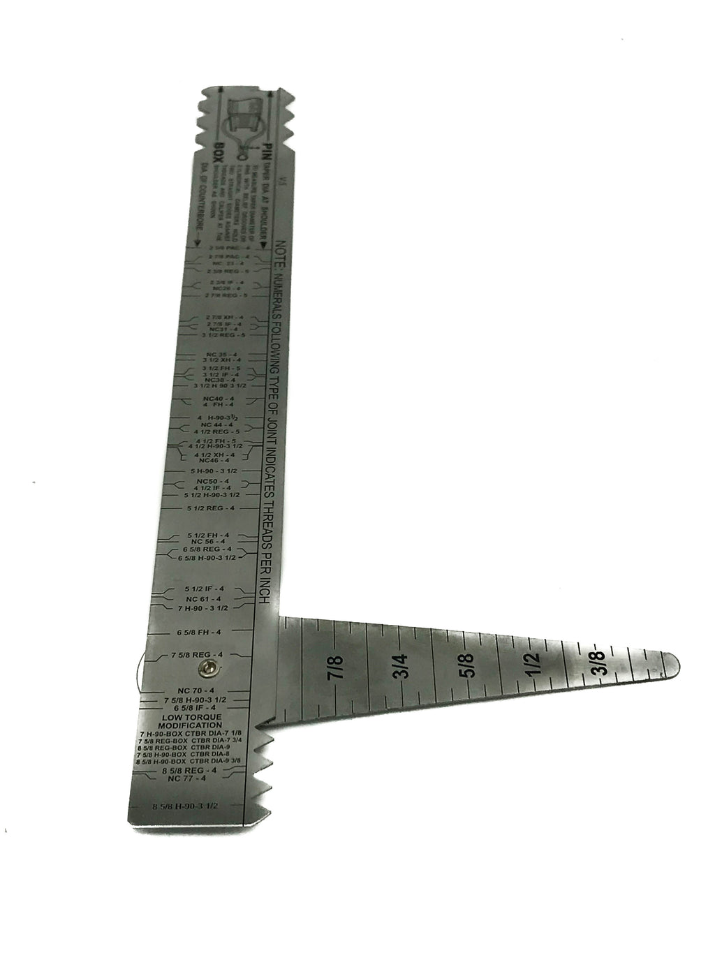 Drill Pipe Connection Thread Identification Ruler with Nozzle Gauge